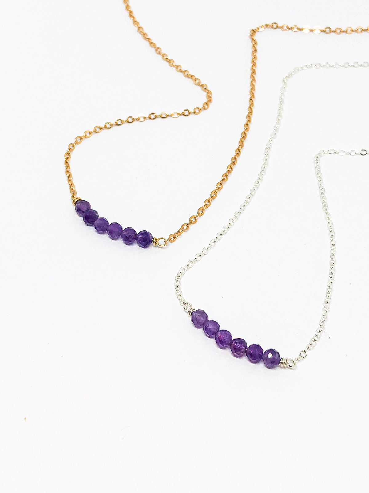 Amethyst birthstone necklace - February birthstone