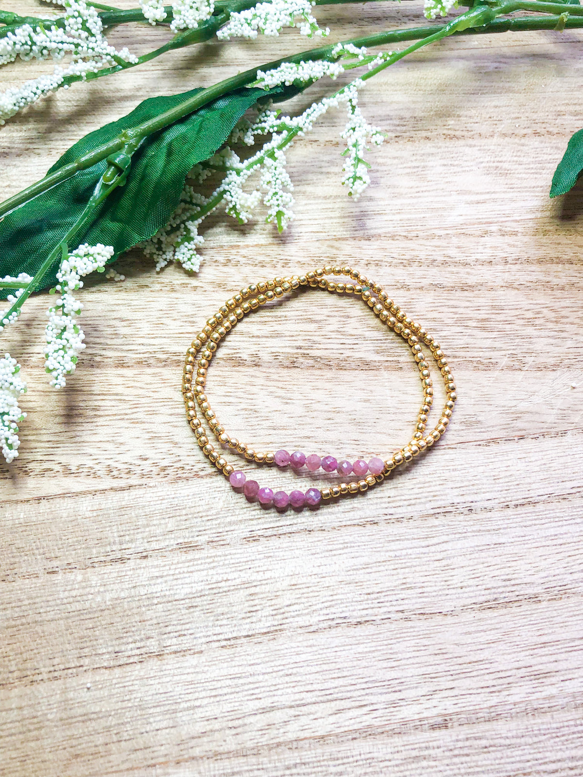 October birthstone bracelets stretchy and perfect - Tourmaline, Opal