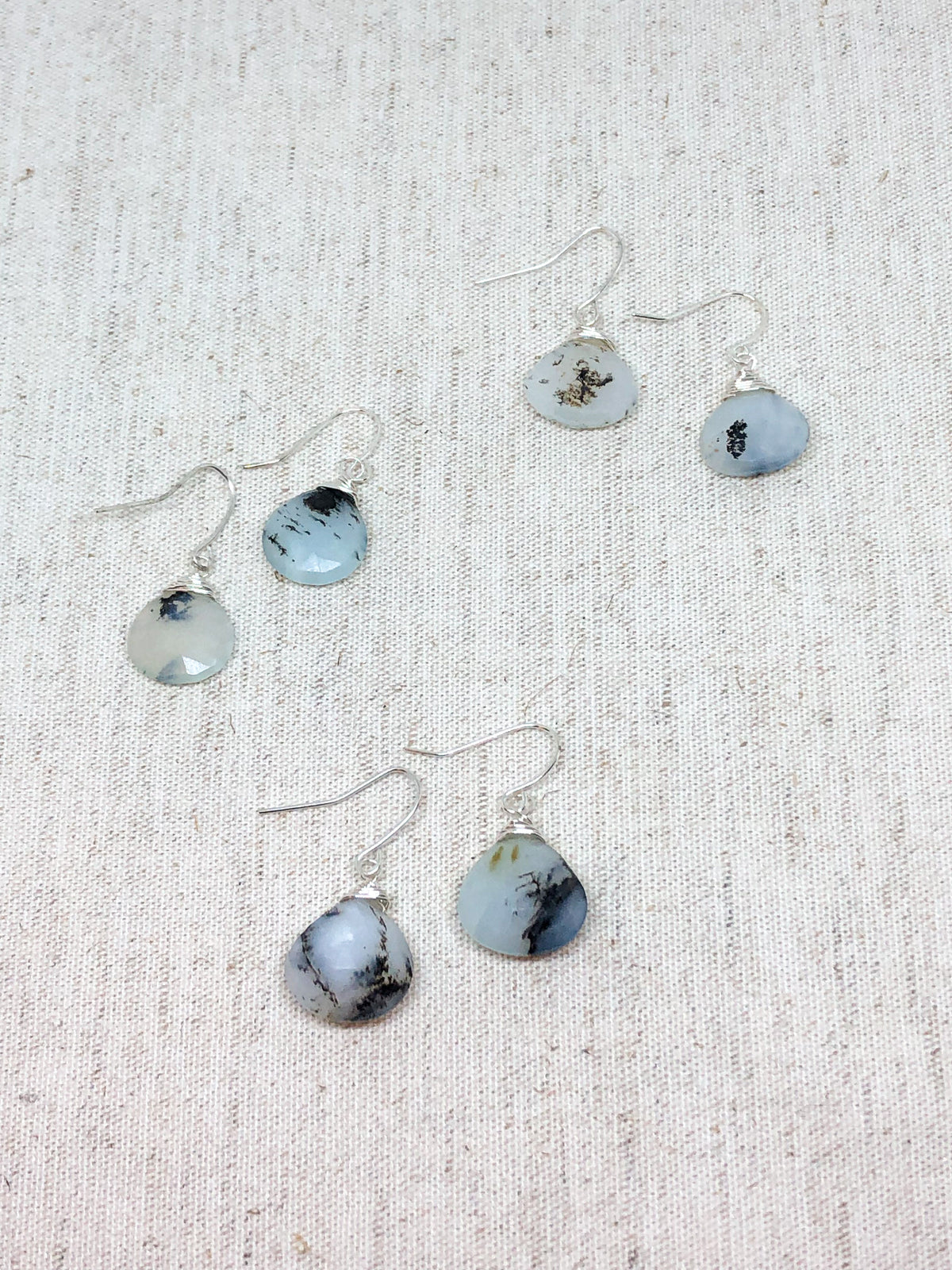 Moss agate earrings