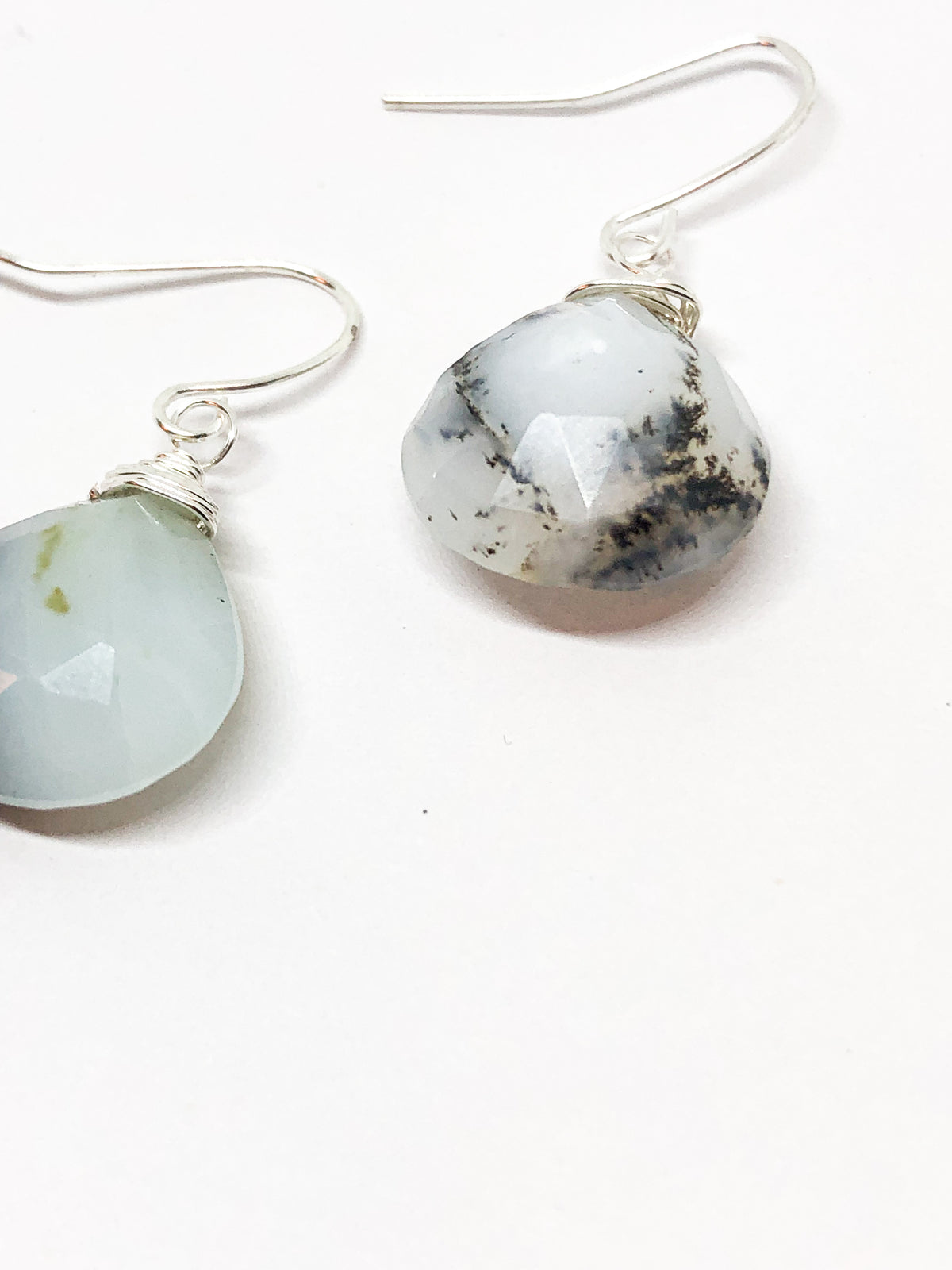 Moss agate earrings
