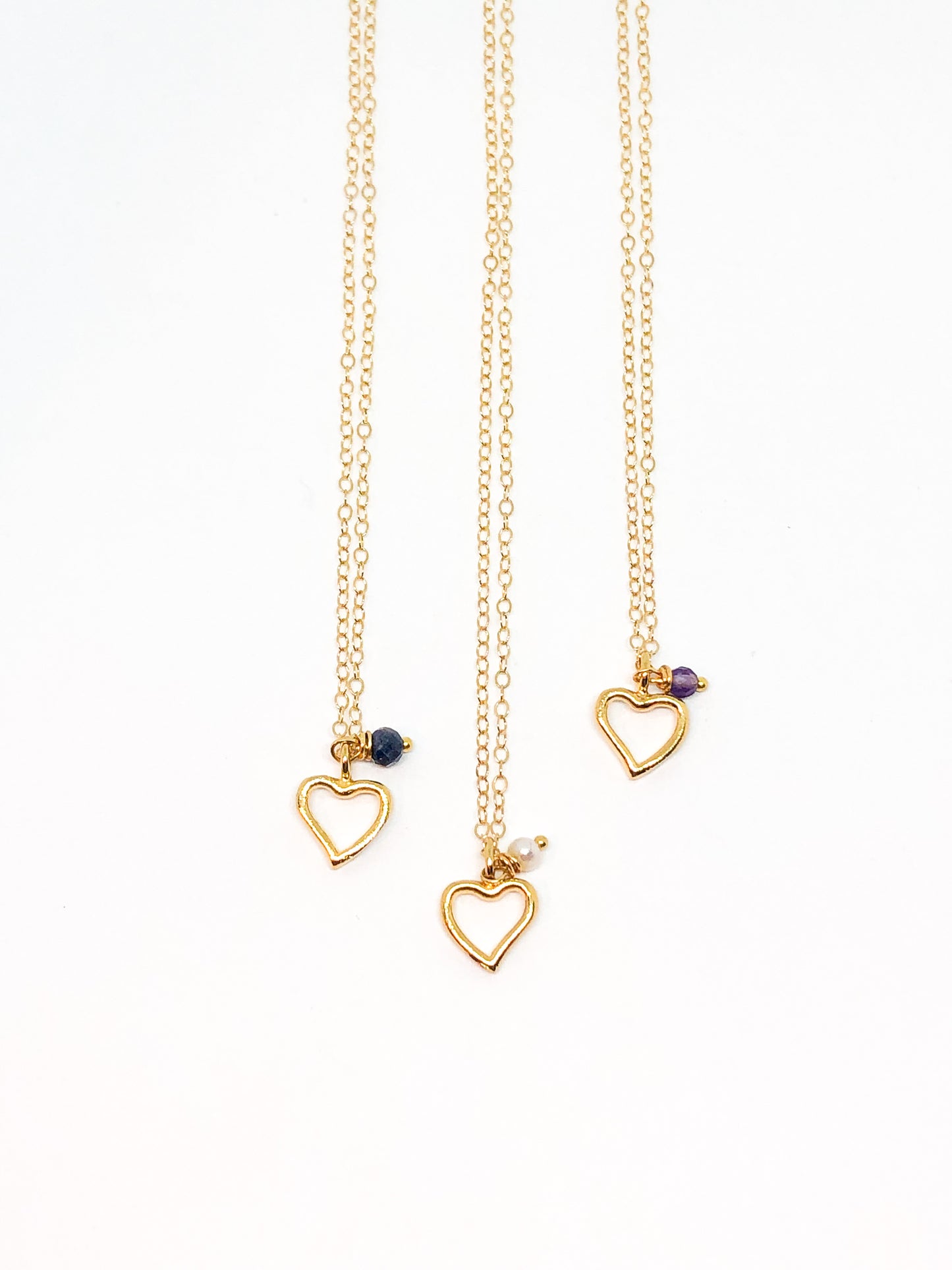 Heart birthstone necklace
