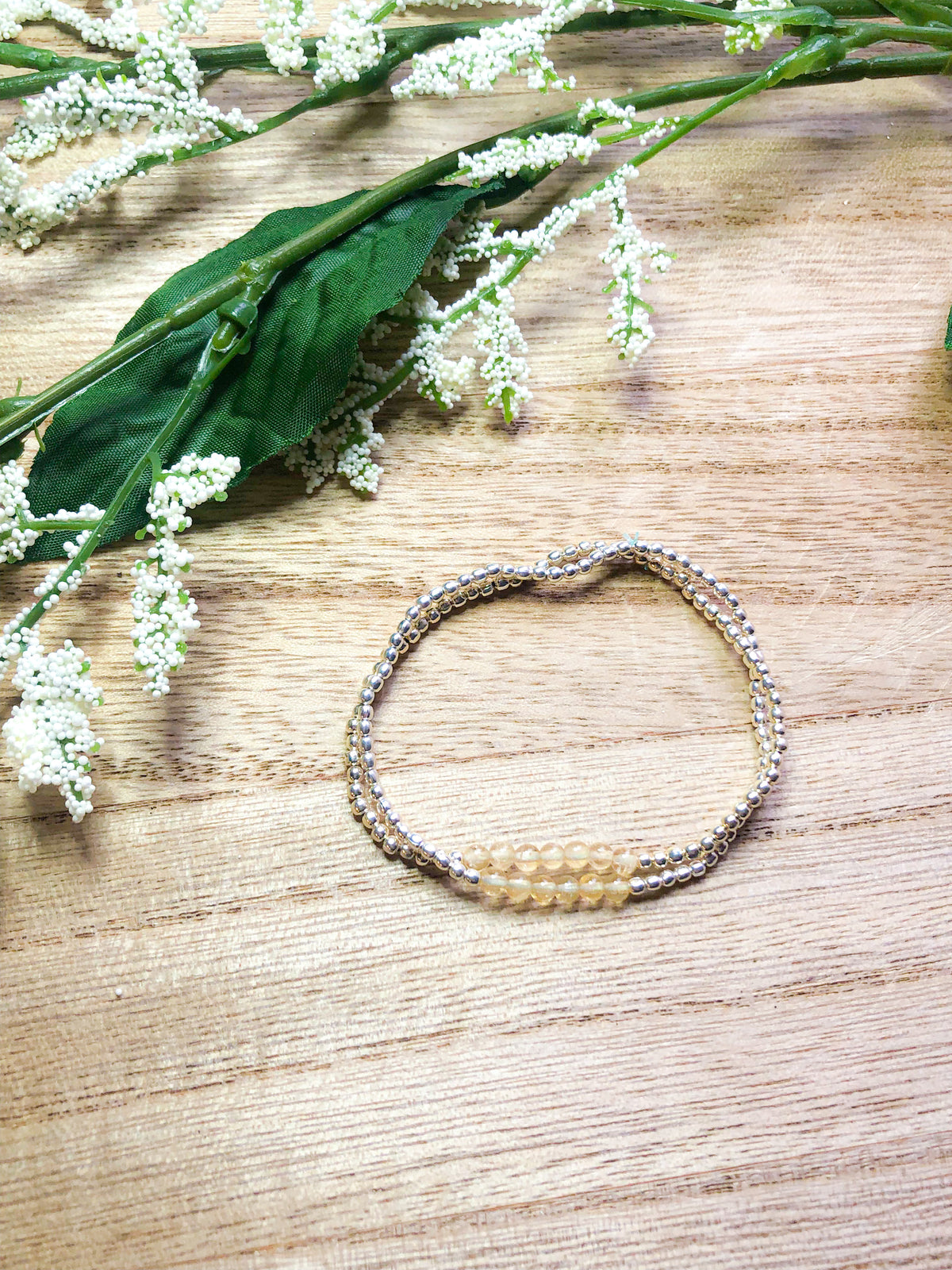 November birthstone bracelets stretchy and perfect - Citrine, Topaz