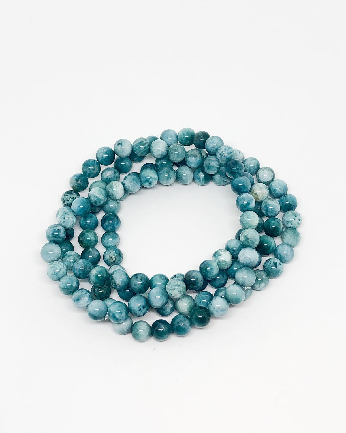 Blue apatite beaded bracelet