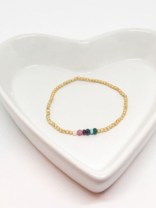 Custom birthstone stretch bracelets