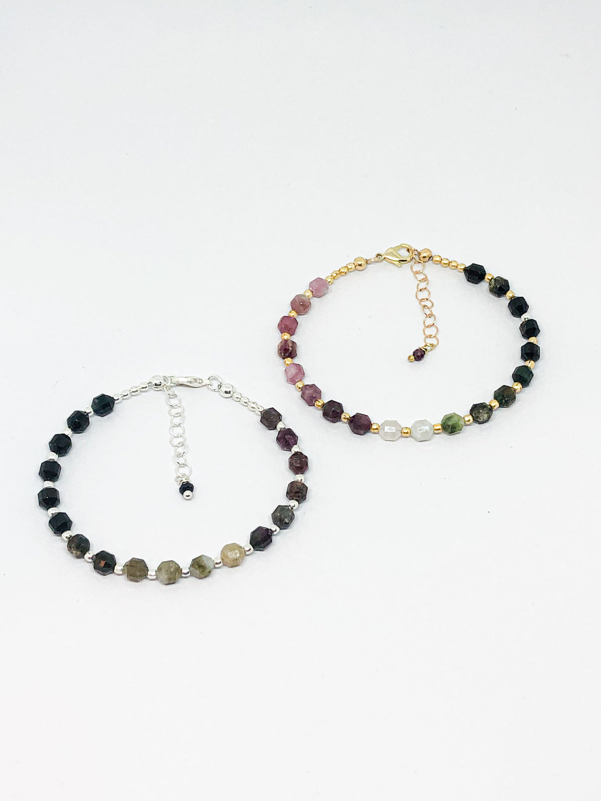Mother's Day Gift - Tourmaline gemstone bead bracelet in gold or silver