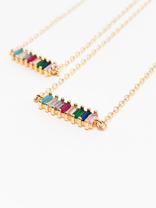 Tiny rainbow necklace