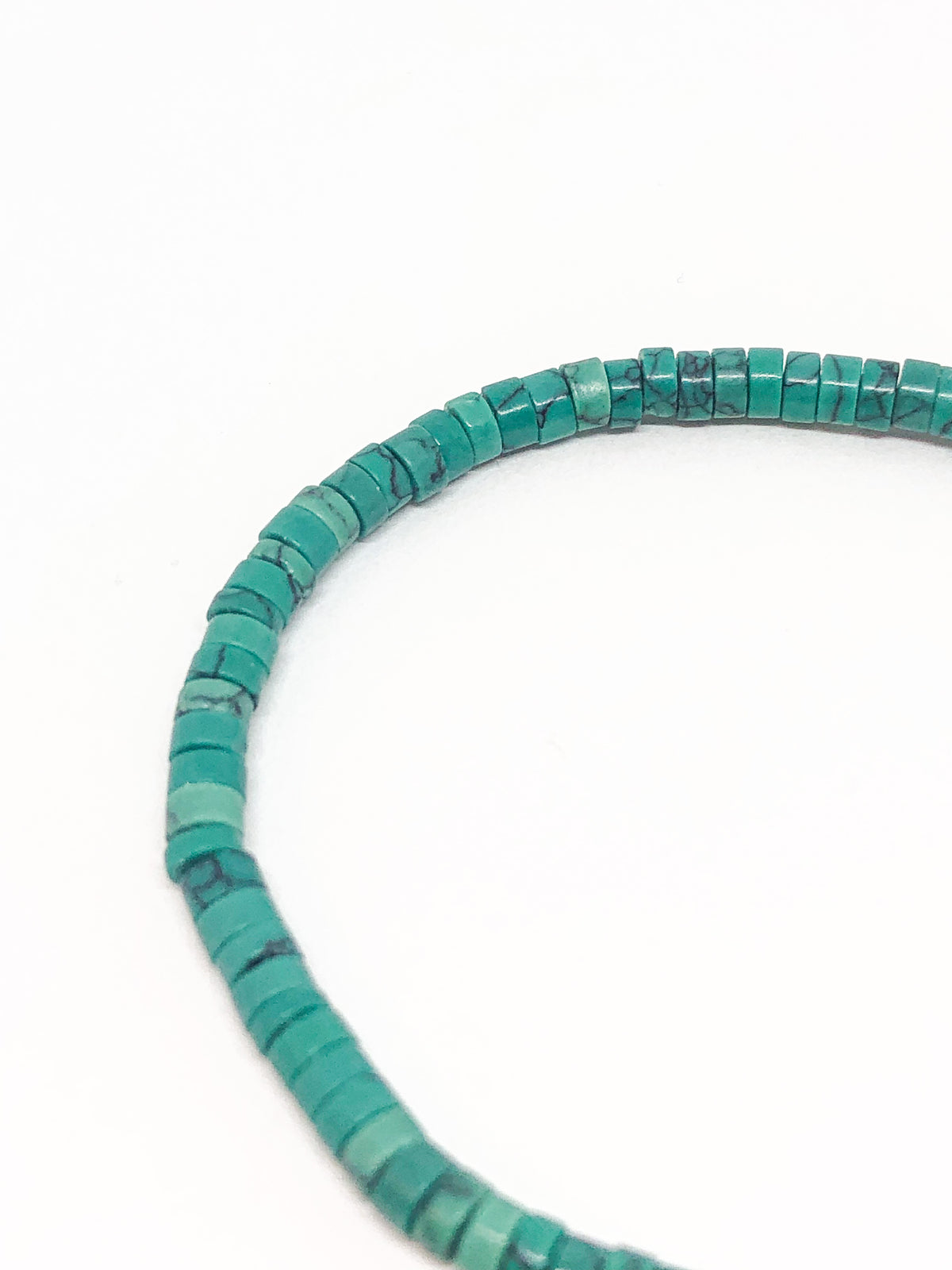 Malachite green beaded bracelet with silver accent
