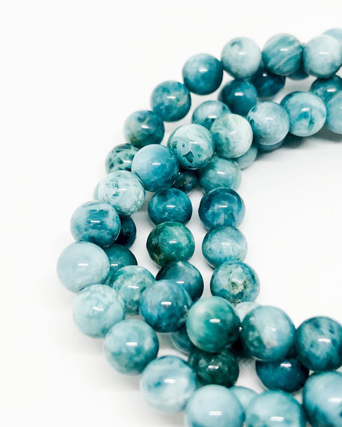 Blue apatite beaded bracelet
