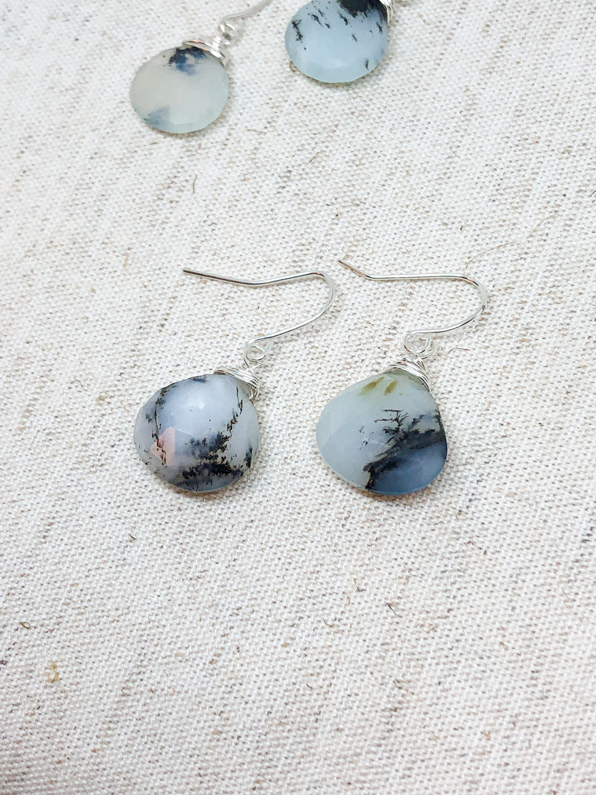Moss agate earrings
