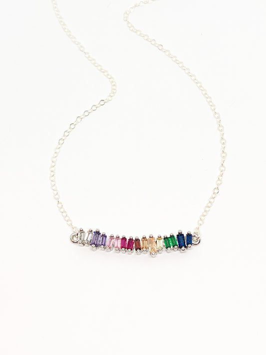 Rhinestone rainbow necklace