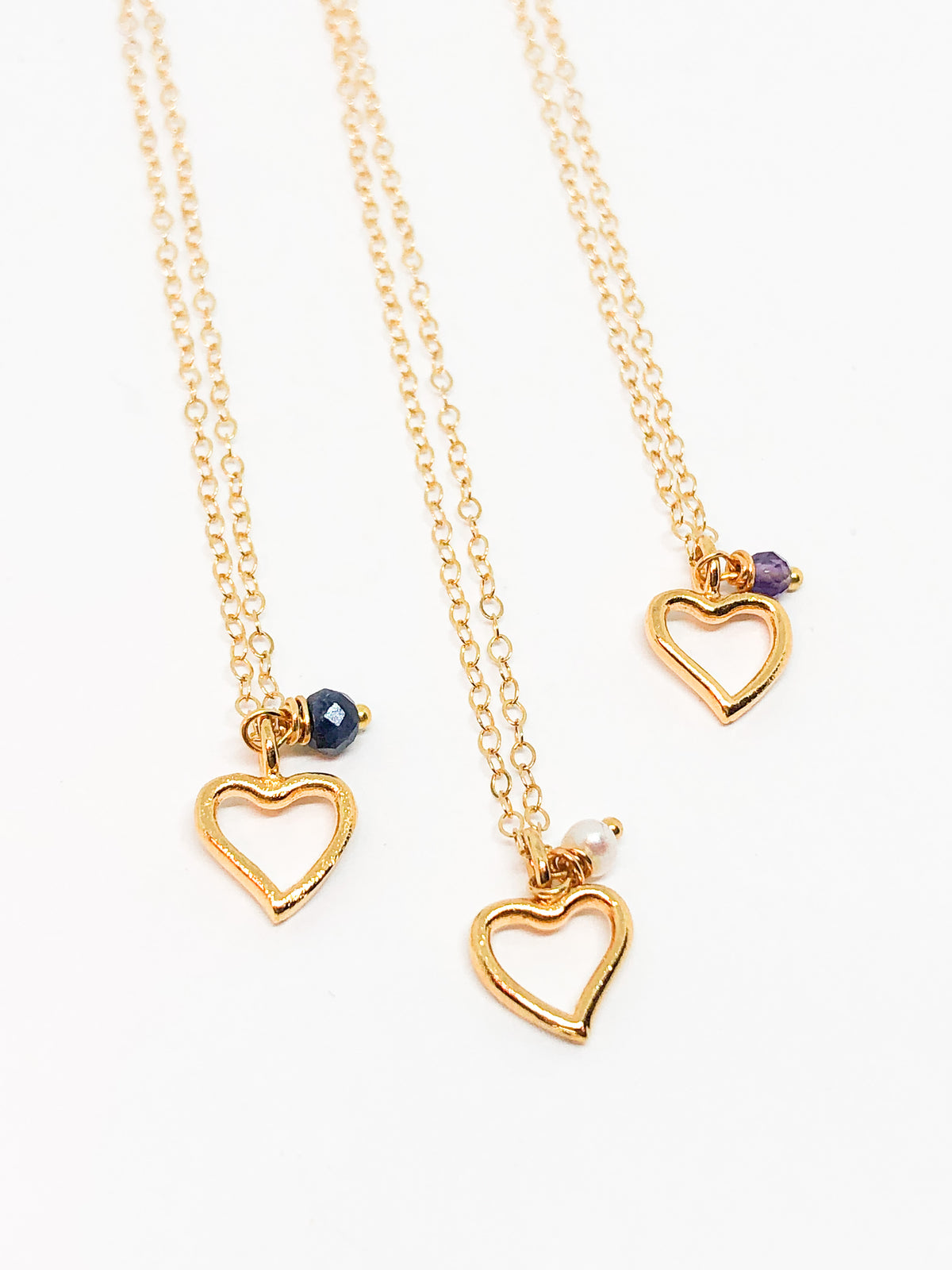 Heart birthstone necklace
