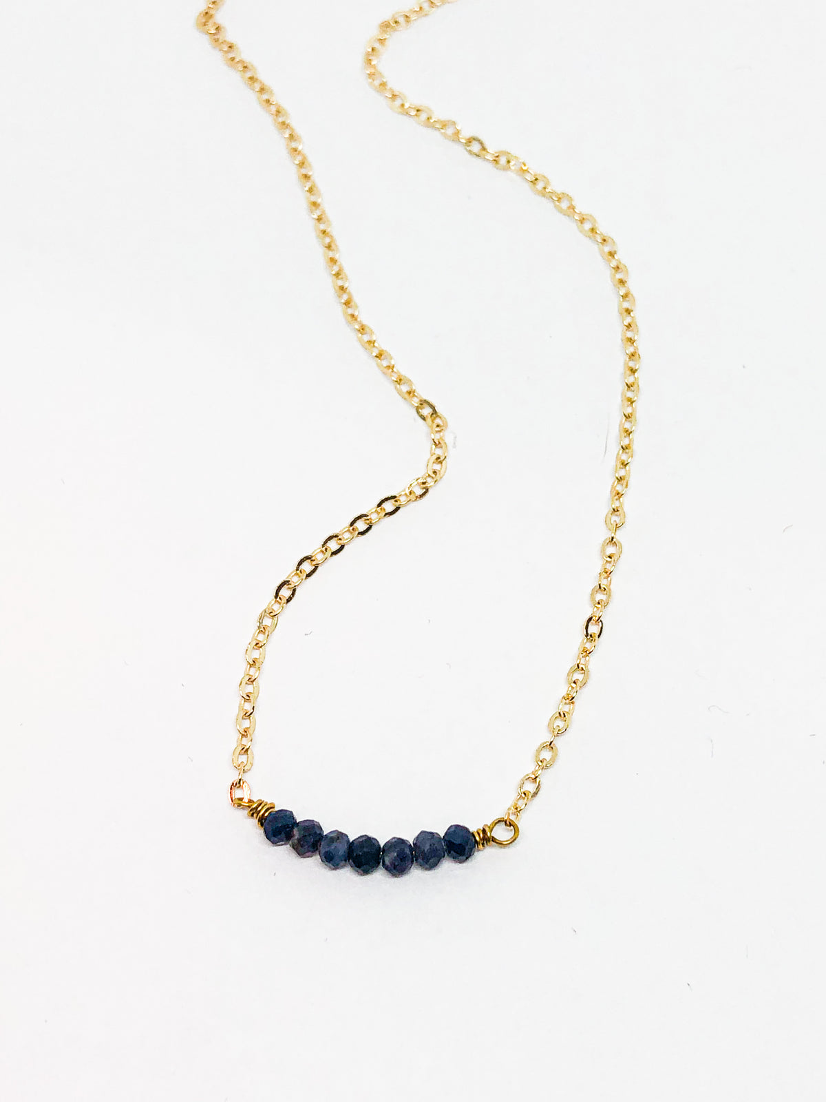 September birthstone necklace in gold or silver - September