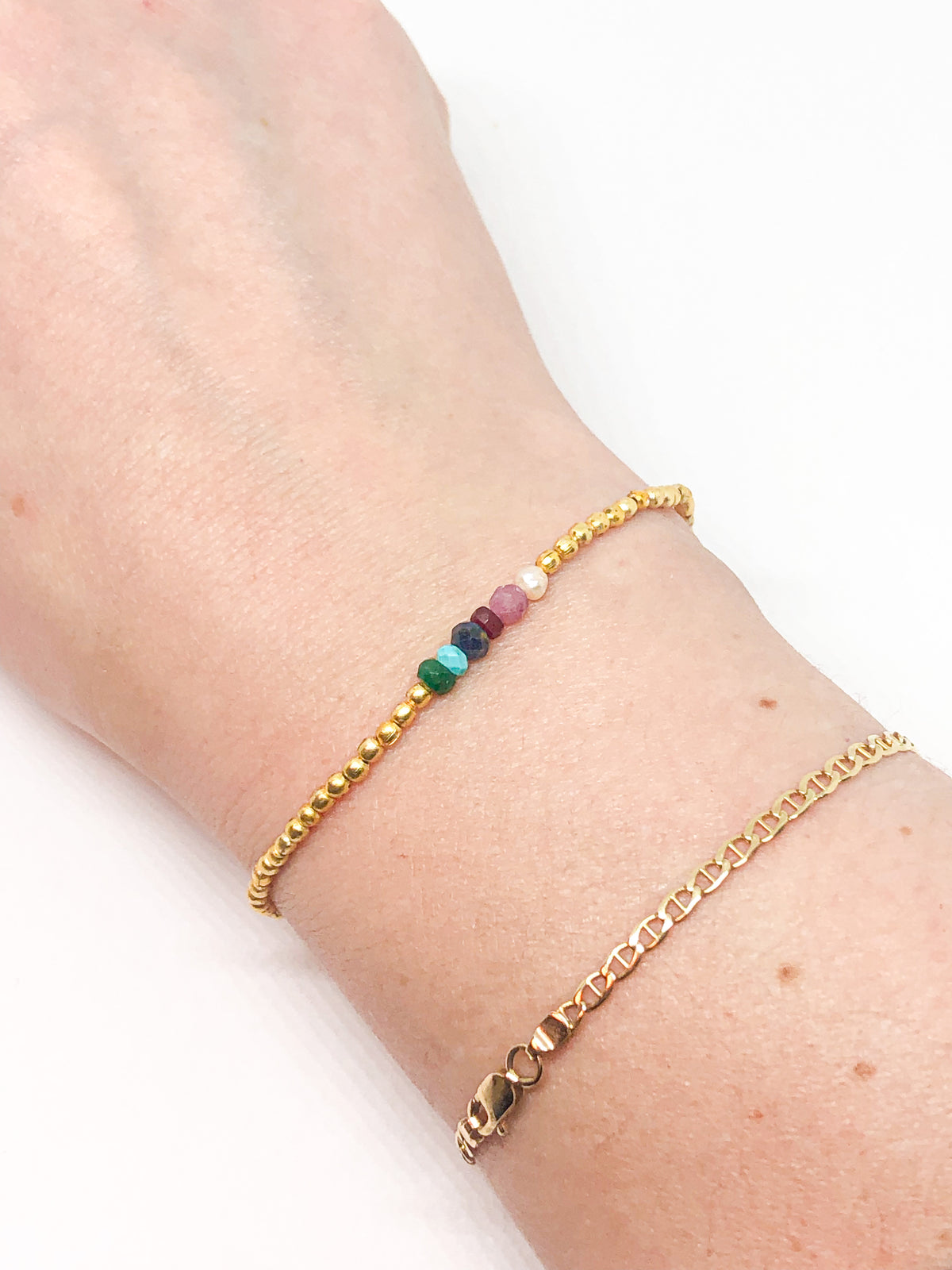 Custom birthstone stretch bracelets