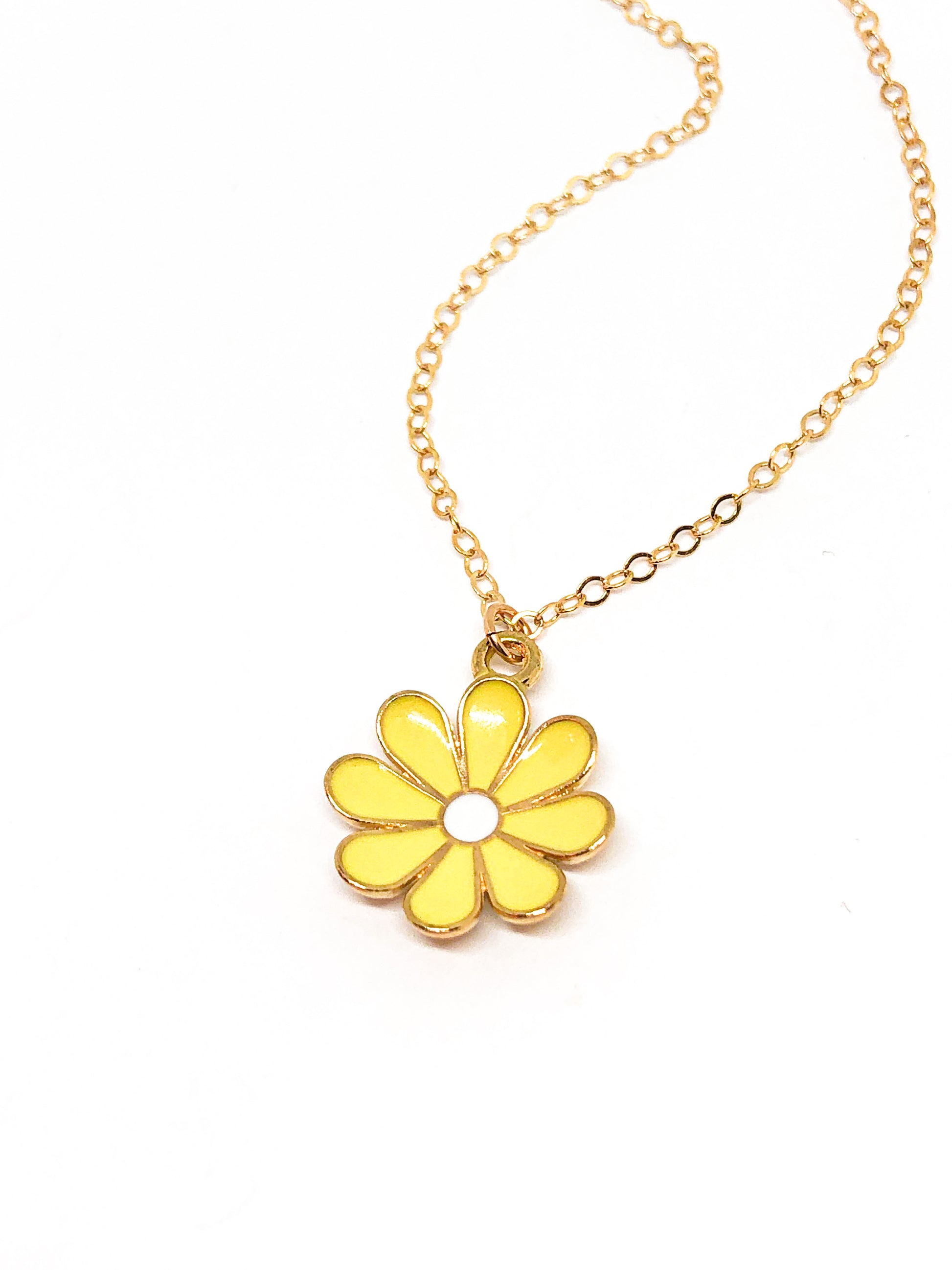 Yellow Flower necklace – Handmade by Elyse