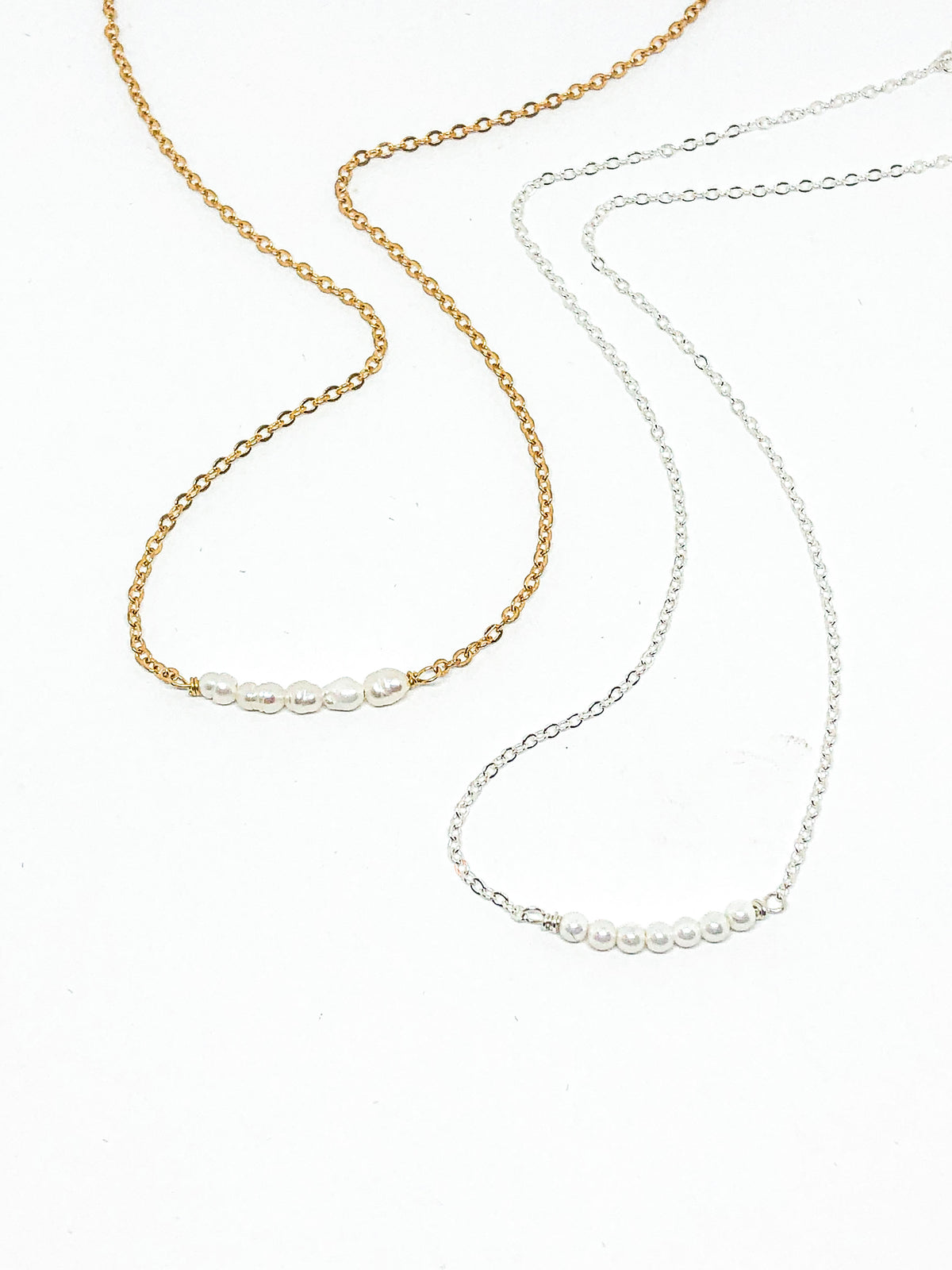 June birthstone necklace in gold or silver - Pearl
